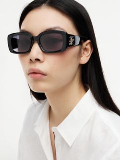 Bold Rectangular Frame Sunglasses — Black 3