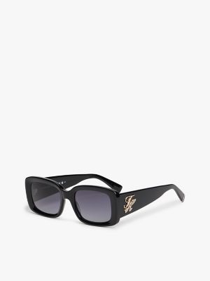 Bold Rectangular Frame Sunglasses, Black