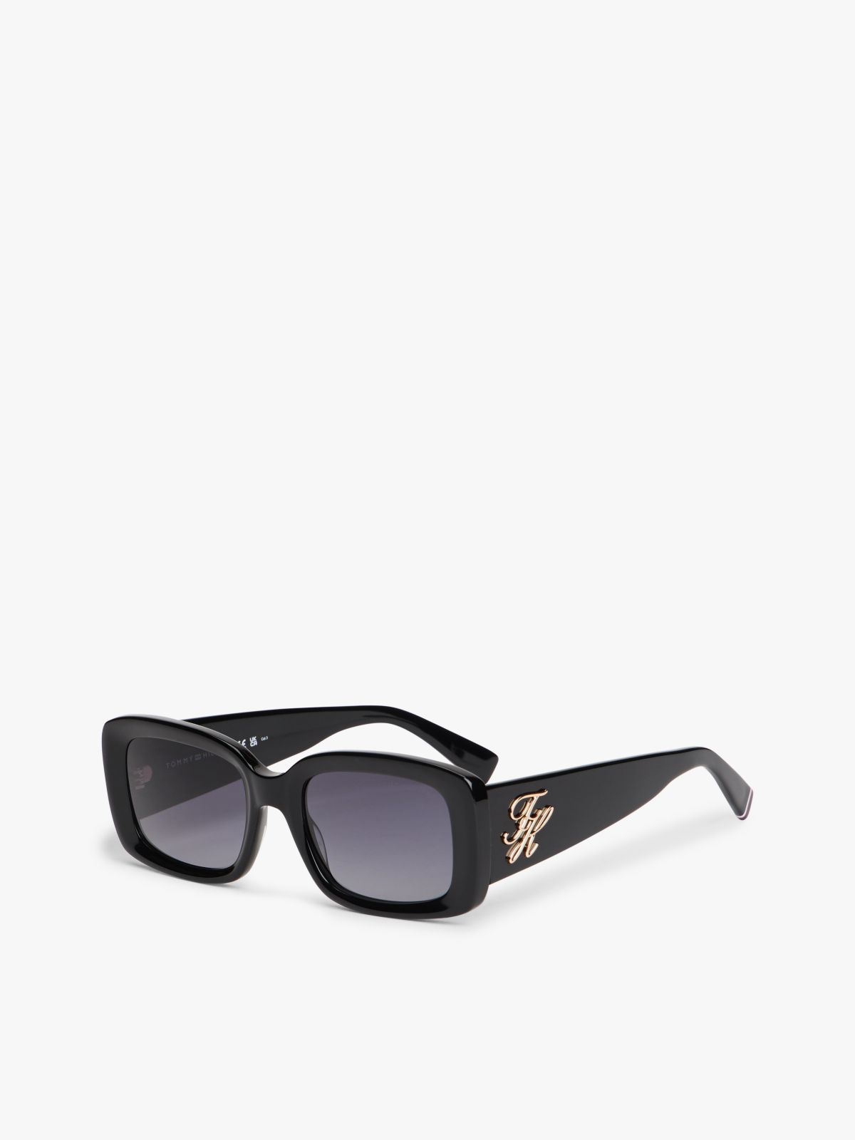 Bold Rectangular Frame Sunglasses — Black