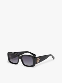 Bold Rectangular Frame Sunglasses — Black 1