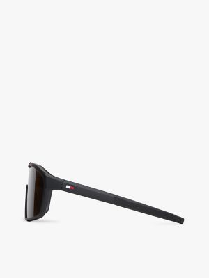 Мужские солнцезащитные очки Tommy Hilfiger Oversized Mask Frame Sunglasses, цвет: Матовый чёрный — фото 2