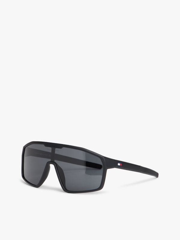 Oversized Mask Frame Sunglasses — Matte Black