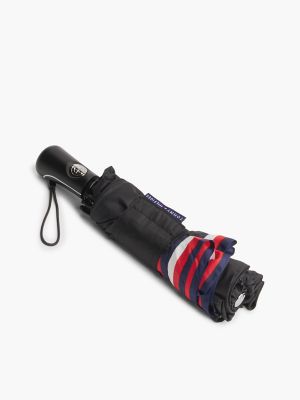 Зонты Tommy Hilfiger Signature Stripe Umbrella, цвет: Чёрный полосатый — фото 4