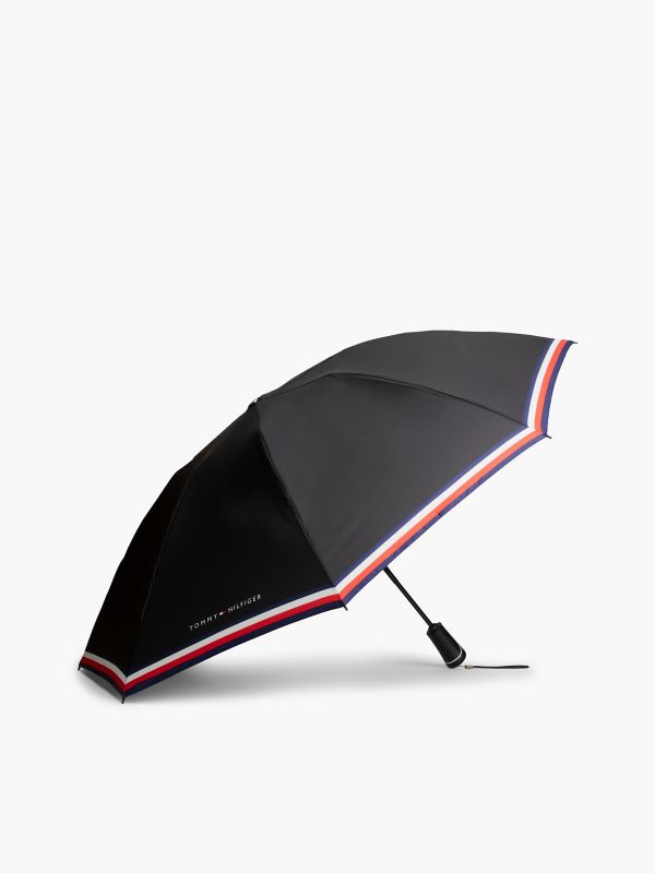 Signature Stripe Umbrella — Black Corp Stripe