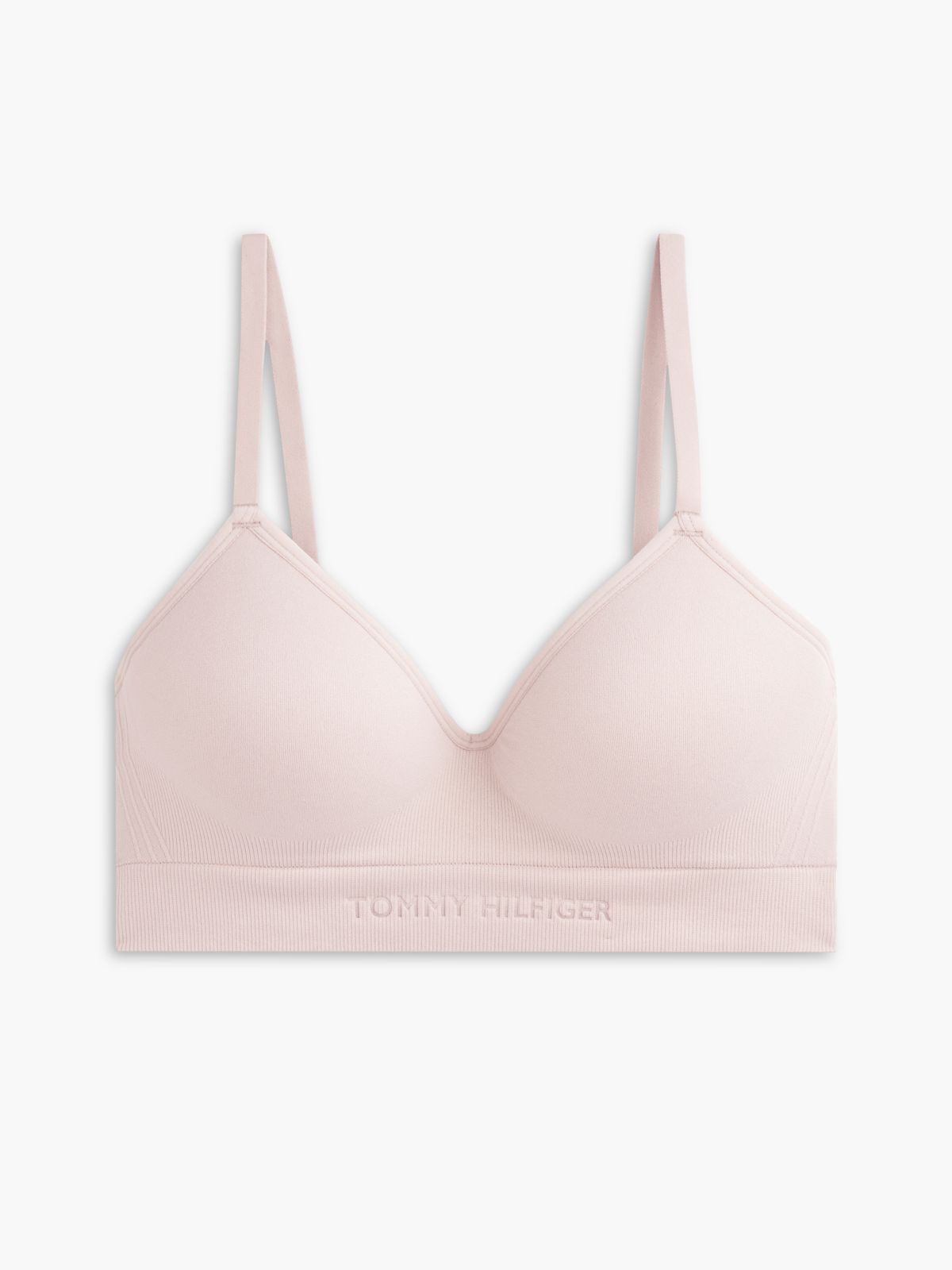 Tommy Logo Seamless Bralette — Balanced Beige