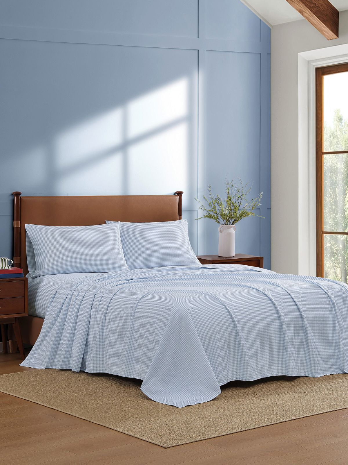 Check Print Sheet Set — White/ Blue