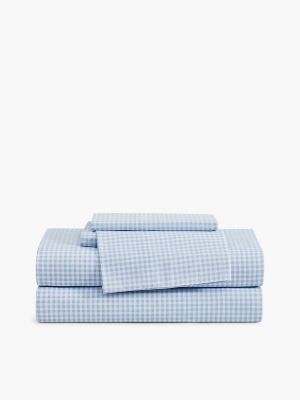 Check Print Sheet Set, White/ Blue