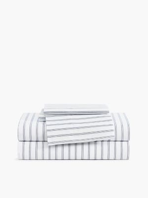 Summer Stripe Print Sheet Set, White/Multi