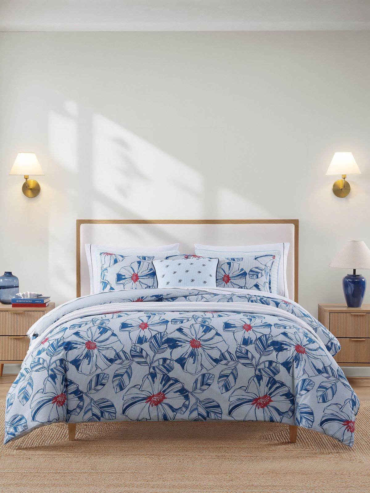 Tropical Print Comforter Set — Dream Blue