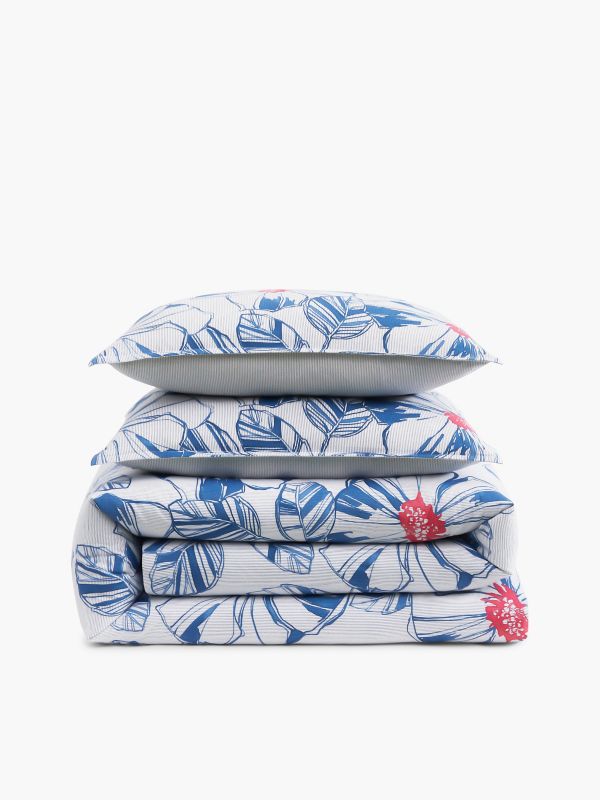 Tropical Print Comforter Set — Dream Blue