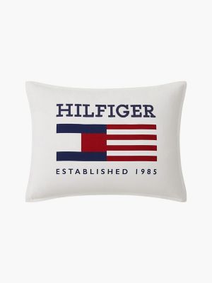 Hilfiger Flag Logo Pillow, White/Multi