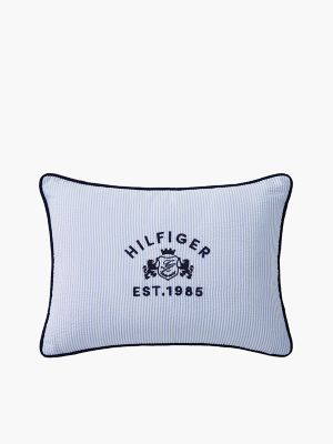 Hilfiger Crest Logo Pillow, Blue/White