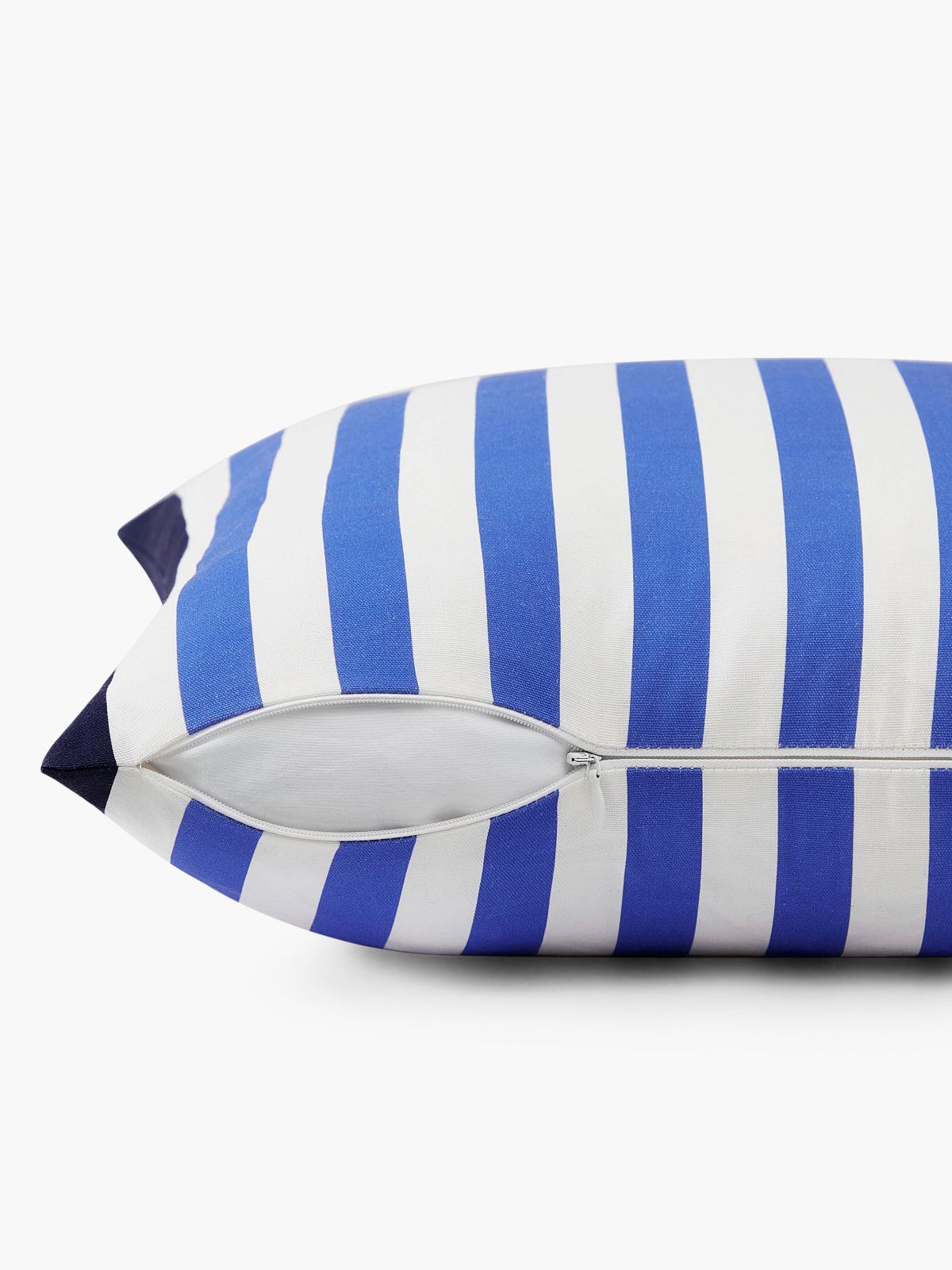 Striped TH Monogram Logo Pillow — Ultra Blue/Red