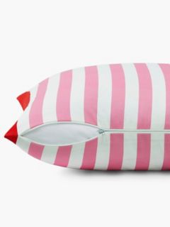 Striped TH Monogram Logo Pillow — Flower Pink 3