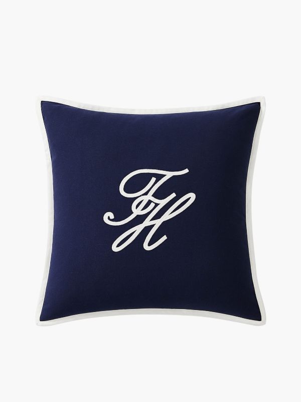Contrast TH Monogram Logo Pillow — Core Navy