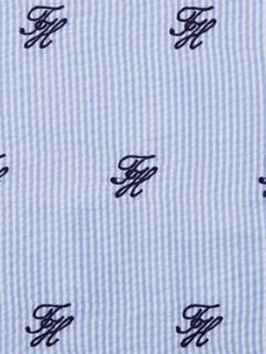 Allover TH Monogram Logo Pillow — Deep Blue 3