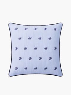Allover TH Monogram Logo Pillow — Deep Blue 1