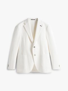Unlined Twill Blazer — White 5