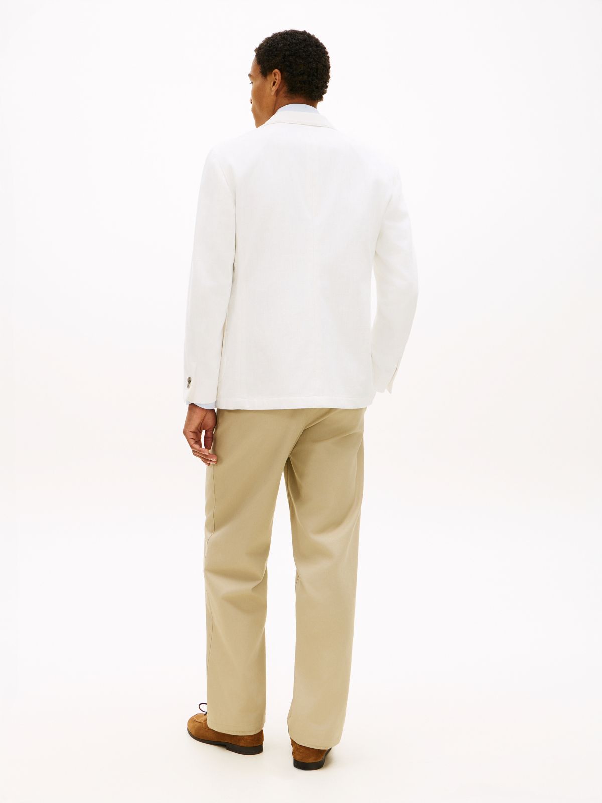 Unlined Twill Blazer — White