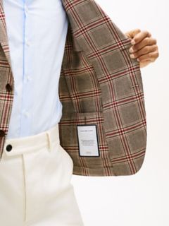 Glen Plaid Wool-Blend Blazer — Brown Check 3
