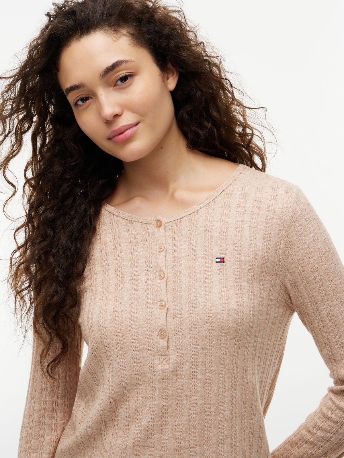 Henley T-Shirt & Pant Sleep Set — Taupe