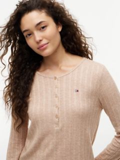 Henley T-Shirt & Pant Sleep Set — Taupe 2