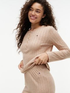 Henley T-Shirt & Pant Sleep Set — Taupe 3