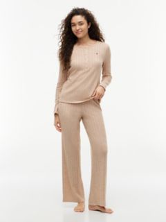 Henley T-Shirt & Pant Sleep Set — Taupe 1