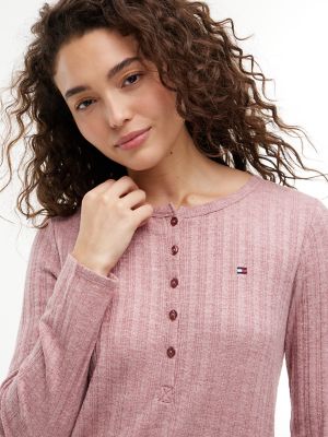 Пижамный комплект, с планкой на пуговицах — Tommy Hilfiger, цвет: Розовый коричневый — фото 3