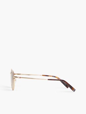 Мужские солнцезащитные очки Tommy Hilfiger Pantos Frame Metal Sunglasses, цвет: Жёлтый — фото 2