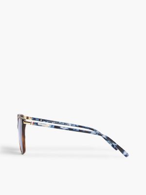Женские солнцезащитные очки Tommy Hilfiger Cat-Eye Tortoise Acetate Sunglasses, цвет: Коричневый — фото 2