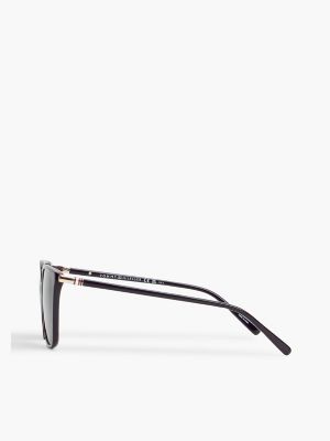 Женские солнцезащитные очки Tommy Hilfiger Cat-Eye Acetate Sunglasses, цвет: Чёрный — фото 2