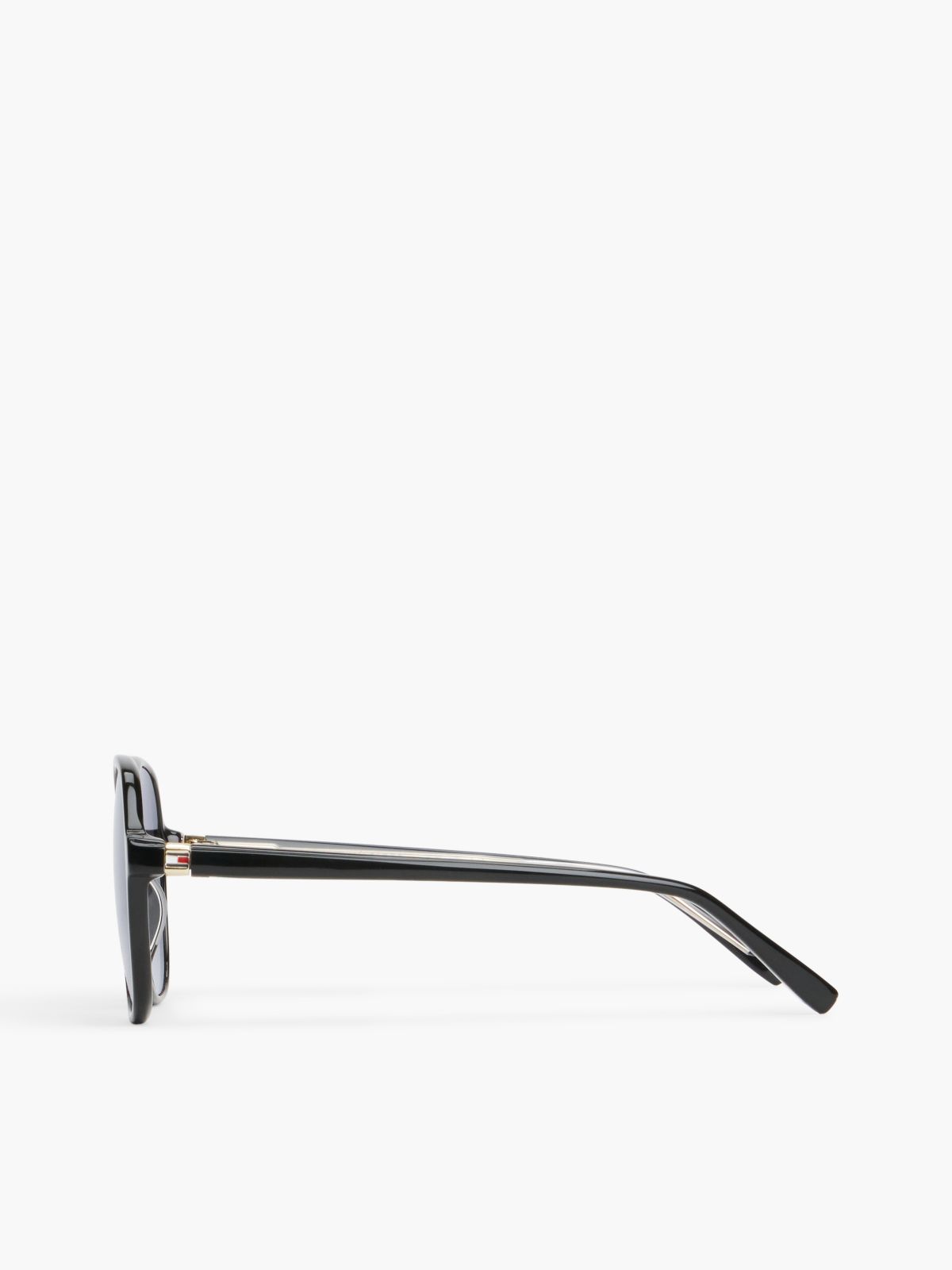 Rounded Square Frame Sunglasses — Black