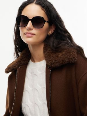 Женские солнцезащитные очки Tommy Hilfiger Rounded Square Frame Sunglasses, цвет: Чёрный — фото 3