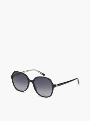 Rounded Square Frame Sunglasses, Black
