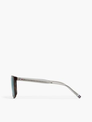 Мужские солнцезащитные очки Tommy Hilfiger Classic Rectangular Frame Sunglasses, цвет: Гавана — фото 2