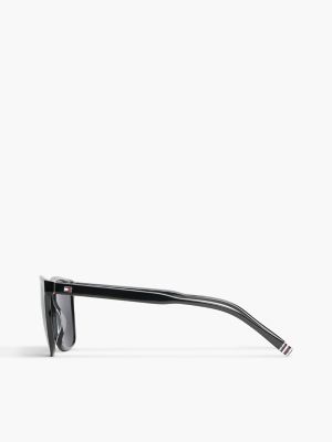 Мужские солнцезащитные очки Tommy Hilfiger Classic Rectangular Frame Sunglasses, цвет: Чёрный — фото 2