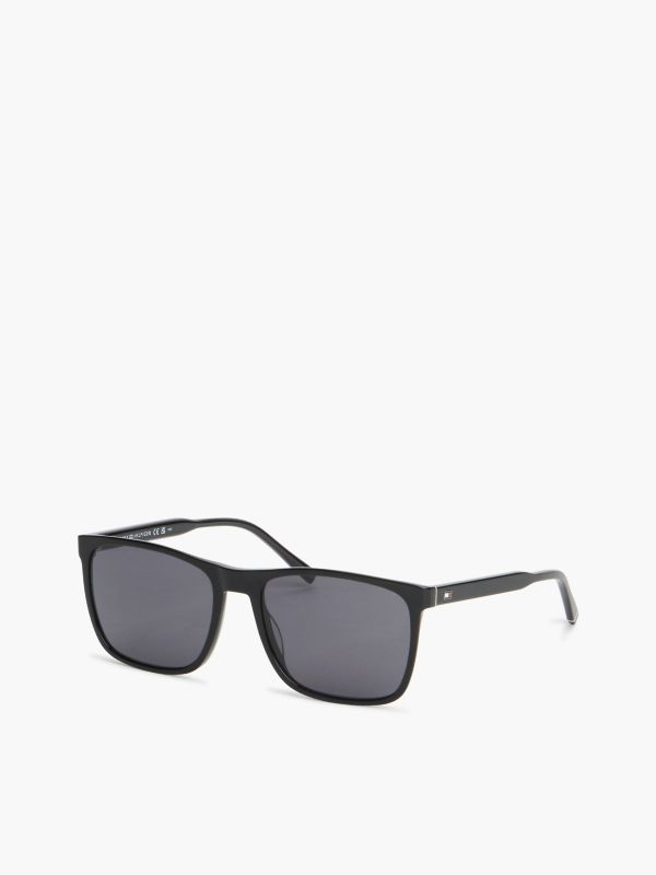 Classic Rectangular Frame Sunglasses — Black