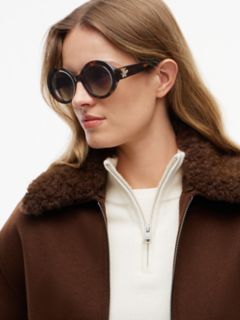 Bold Round Frame Sunglasses — Havana 3