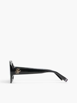 Женские солнцезащитные очки Tommy Hilfiger Bold Round Frame Sunglasses, цвет: Чёрный — фото 2