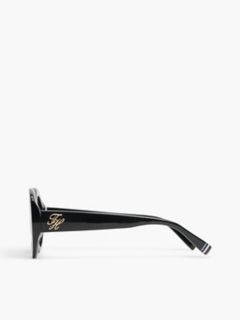 Bold Round Frame Sunglasses — Black 2