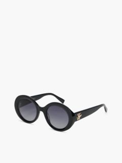 Bold Round Frame Sunglasses — Black 1