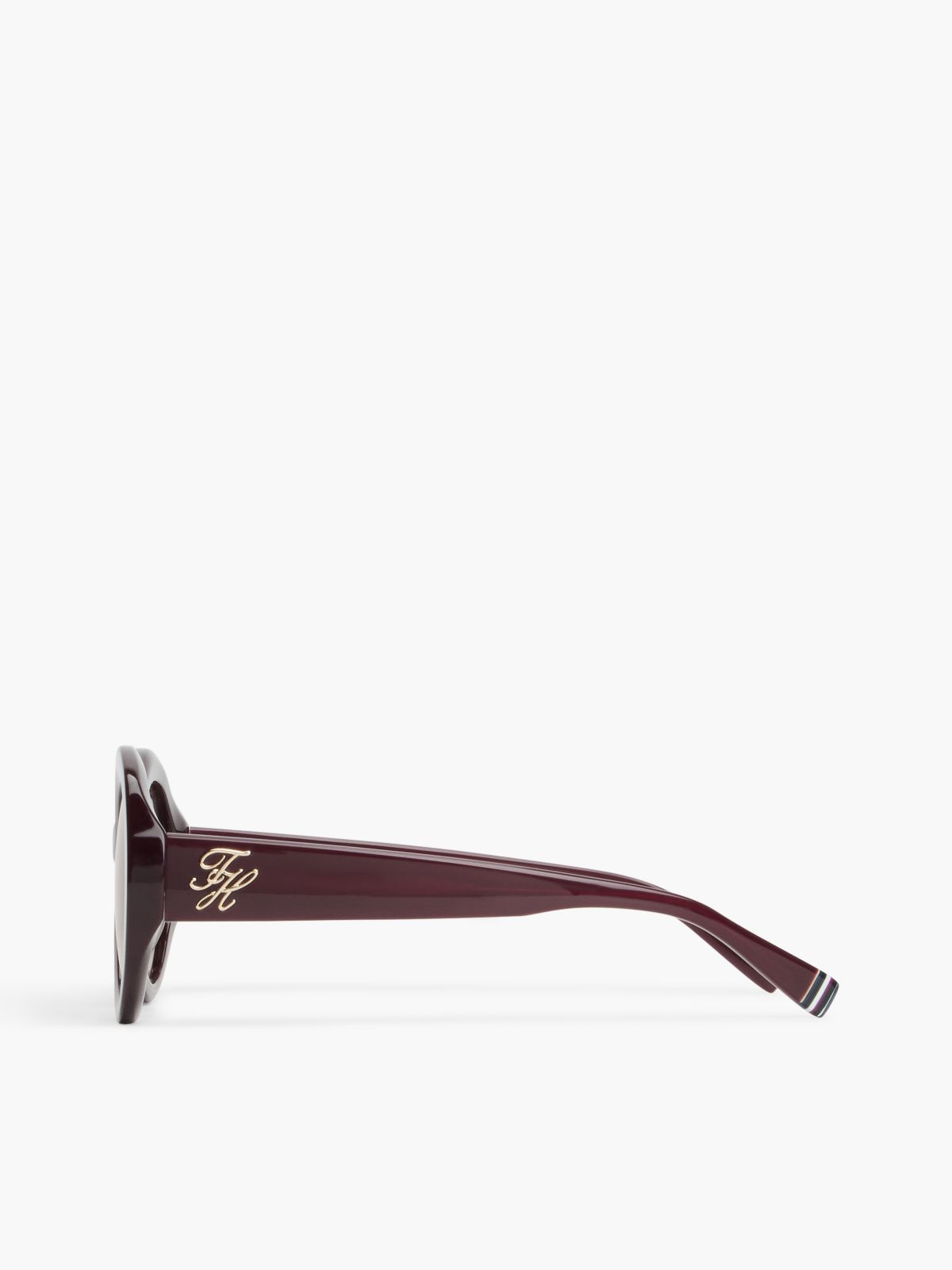 Bold Round Frame Sunglasses — Burgundy