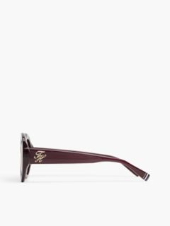 Bold Round Frame Sunglasses — Burgundy 2