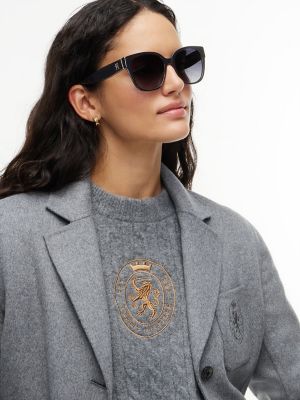 Женские солнцезащитные очки Tommy Hilfiger Butterfly Frame, цвет: Чёрный — фото 3
