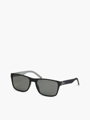Rectangular Frame Polarized Sunglasses, Black