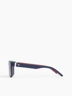 Sporty Rectangular Frame Sunglasses — Blue 2