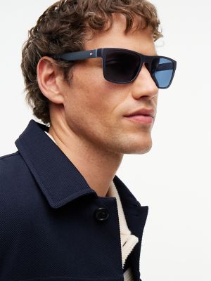Мужские солнцезащитные очки Tommy Hilfiger Sporty Rectangular Frame Sunglasses, цвет: Синий — фото 3