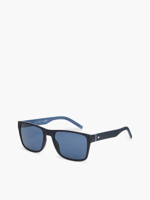 Sporty Rectangular Frame Sunglasses, Blue