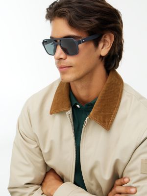 Мужские солнцезащитные очки Tommy Hilfiger Sporty Navigator Frame Sunglasses, цвет: Серый — фото 3